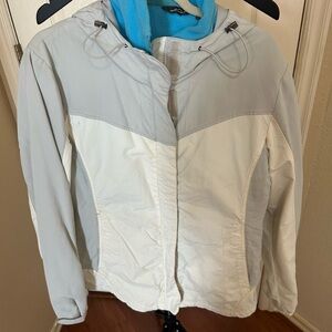 Eddie Bauer Women's Light Gray and Cream Jacket